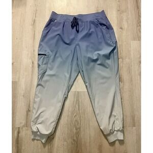 Figs Womens Blue Ombre FreeX Lined Zamora Jogger Scrub Pants Tapered Leg- 2XL